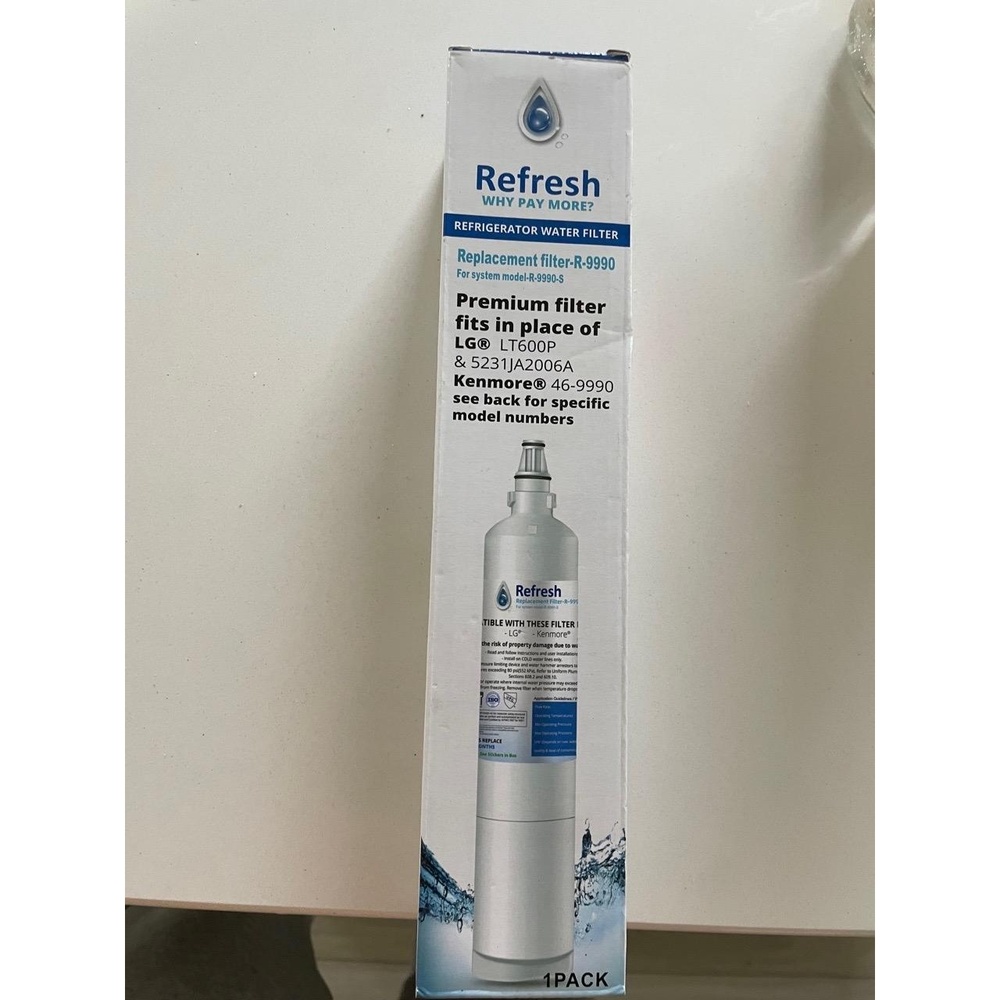 NWT‎ Refresh Refrigerator Water Filter R-9990 Compatible LG Kenmore 1 Pack